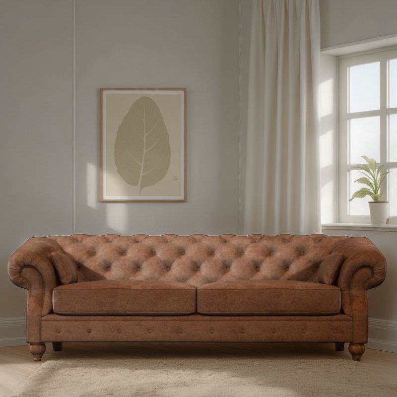 Old Charm Deepdale Large Sofa in Leather