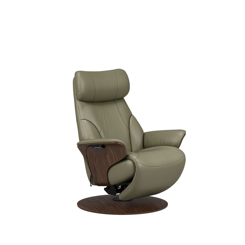 Stressless Stressless Adam Wood Chair In Leather, With Power Disc Base
