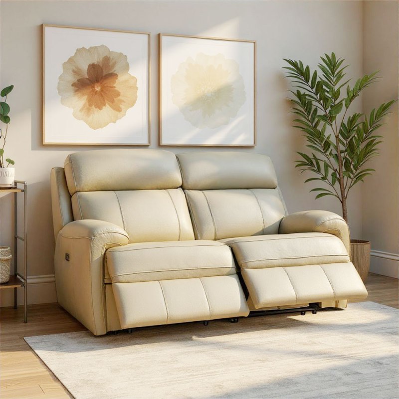 G Plan G Plan Hardy 2 Seater Power Recliner Sofa Head Rest and Lumbar In Leather