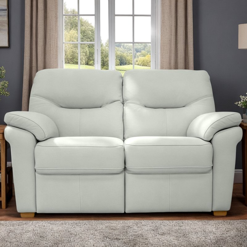 G Plan G Plan Seattle 2 Seater Heated Seat Sofa with Show Wood in Leather