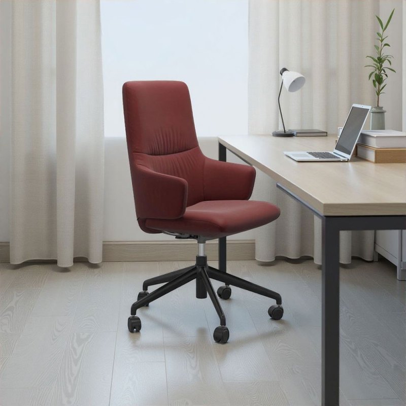 Stressless Stressless Mint High Back Home Office Chair With Arms in Leather