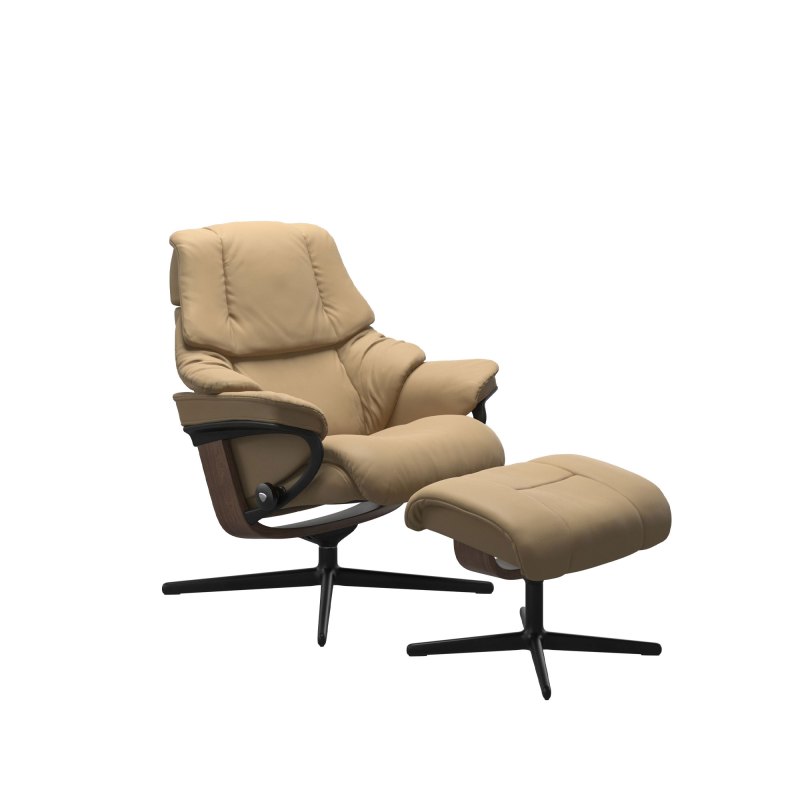 Stressless Stressless Reno Chair in Paloma Leather, Cross Base with Footstool