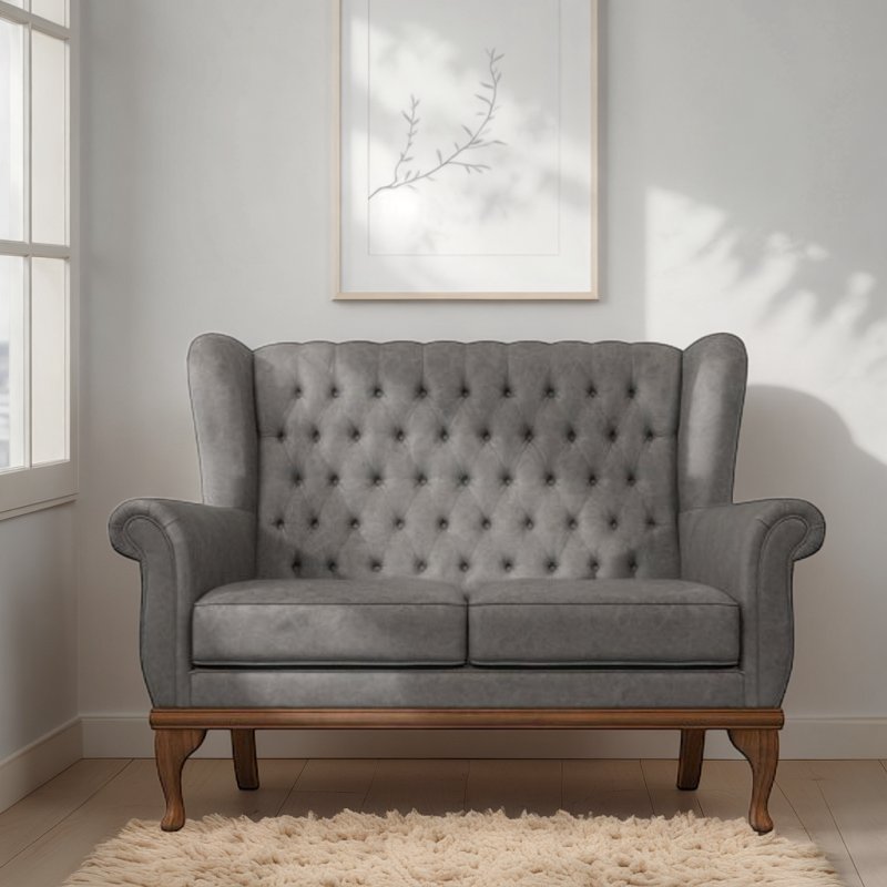 Old Charm Watton Compact 2 Seater Sofa in Leather