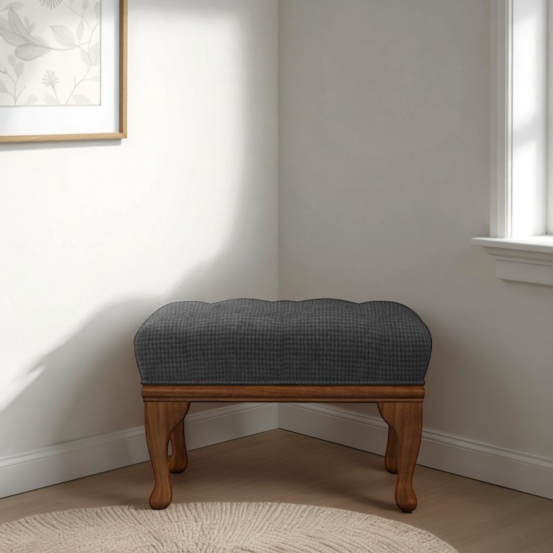 Old Charm Watton Buttoned Top Footstool in Fabric