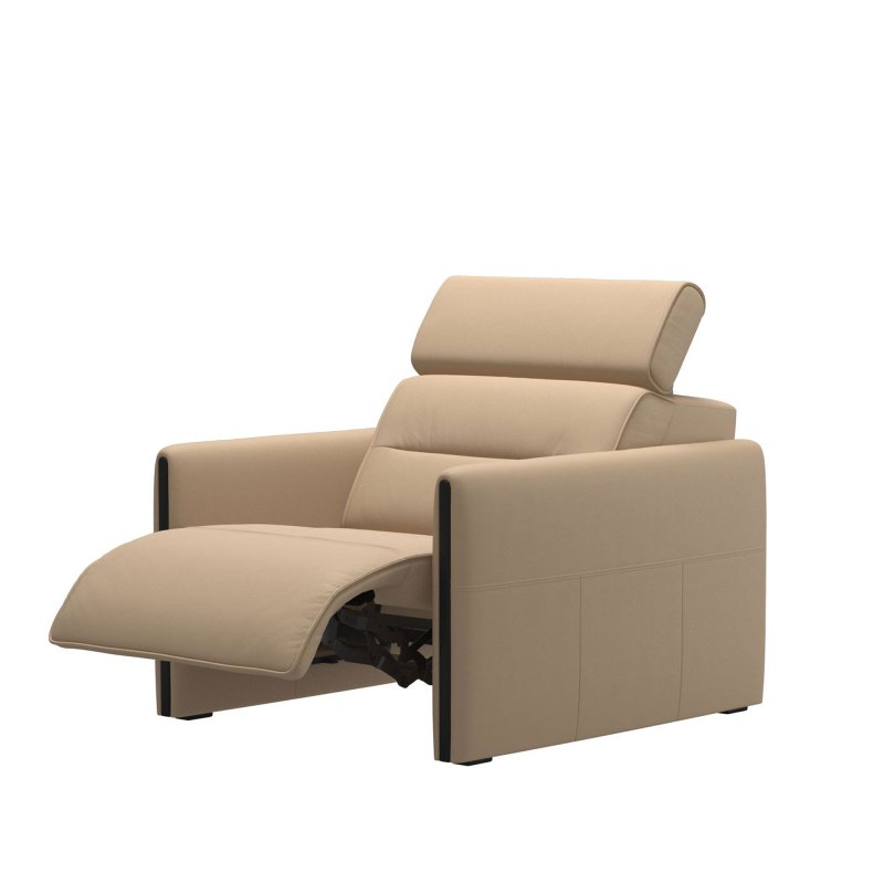 Stressless Stressless Emily Power Recliner with Wood Arms in Leather