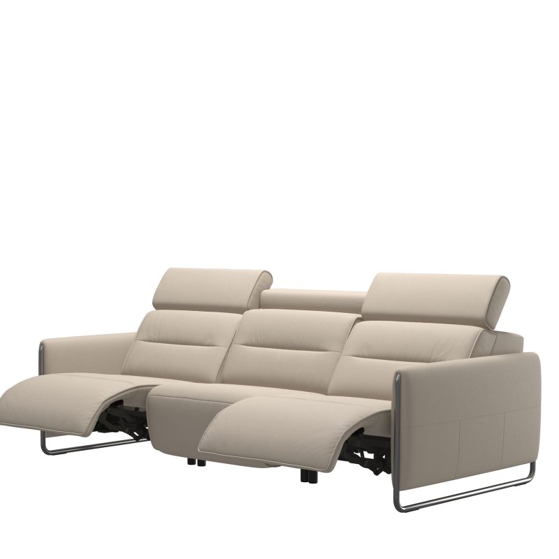 Stressless Stressless Emily 3 Seater Power Recliner with Steel Arms in Leather