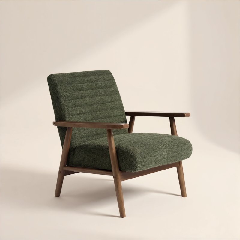 H Collection Isla Isla Chenille Tweed Upholstered Armchair