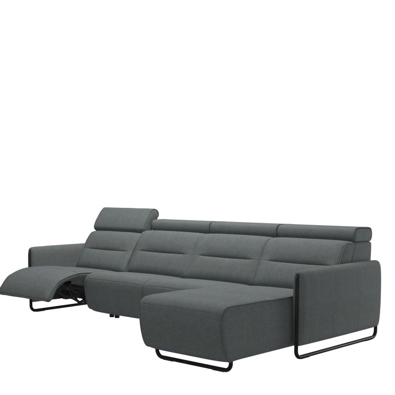 Stressless Stressless Emily 3 Seater, Power Left, Medium Longseat Right, with Steel Arms in Fabric