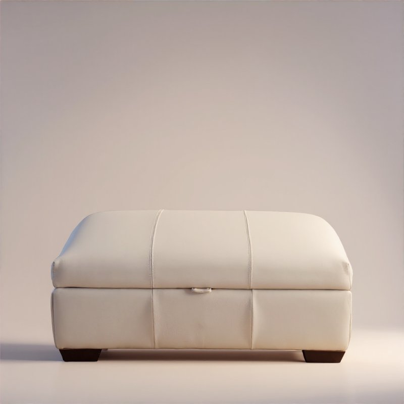 Large Storage Footstool Leather Main Image HF