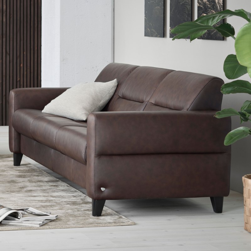Stressless Stressless Fiona 3 Seater Sofa with Upholstered Arms in Leather
