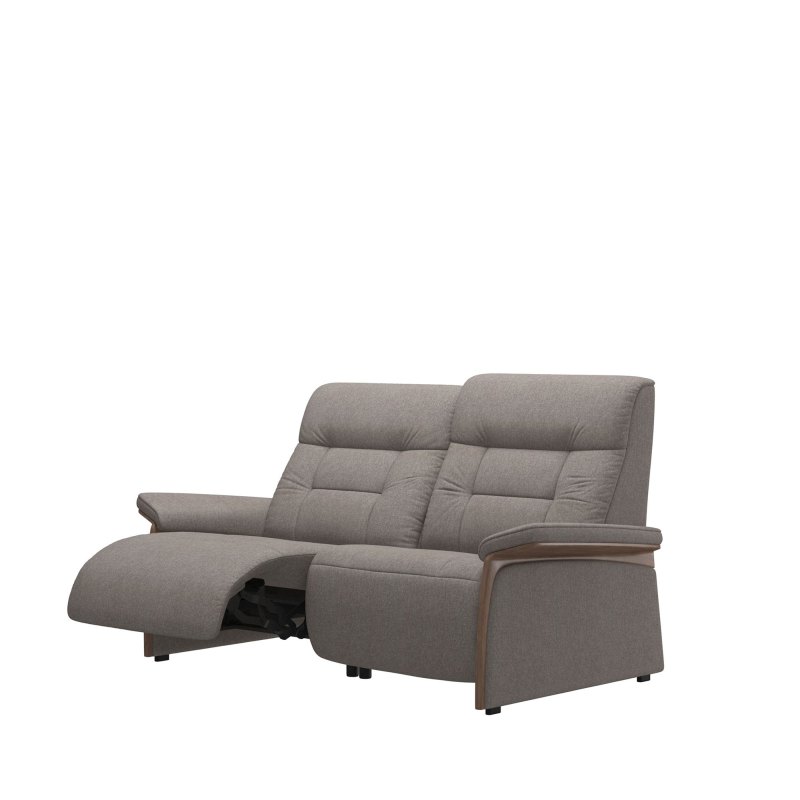 Stressless Stressless Mary 2 Seater Power Recliner with Wood Arms in Fabric