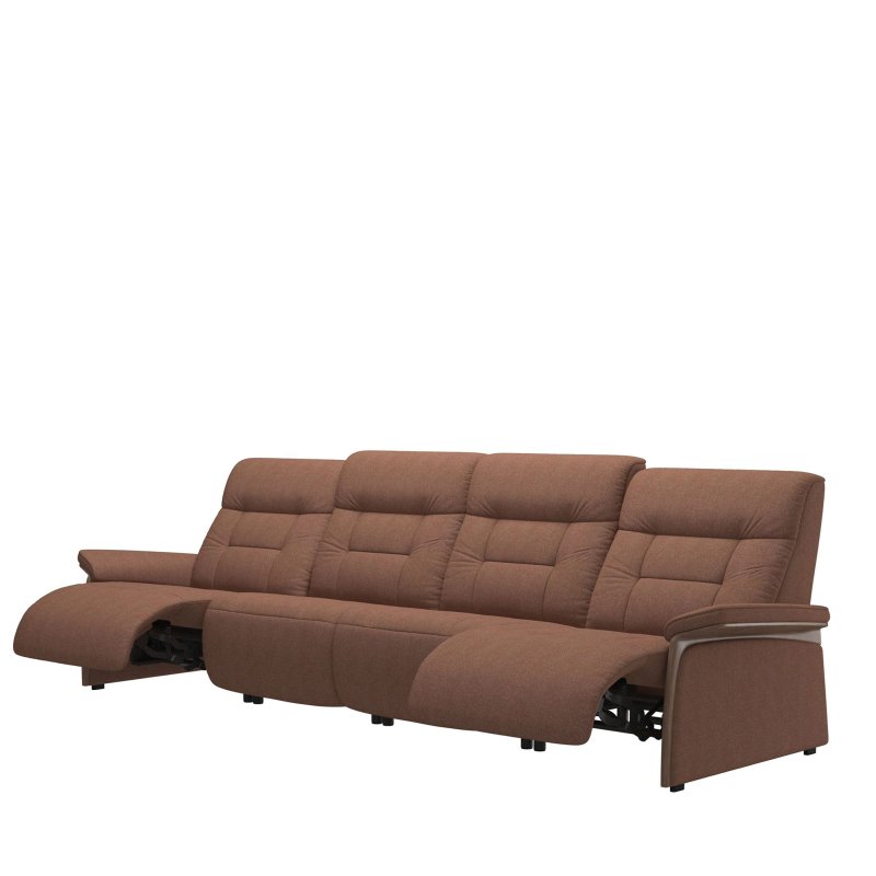 Stressless Stressless Mary 4 Seater Power Recliner with Wood Arms in Fabric