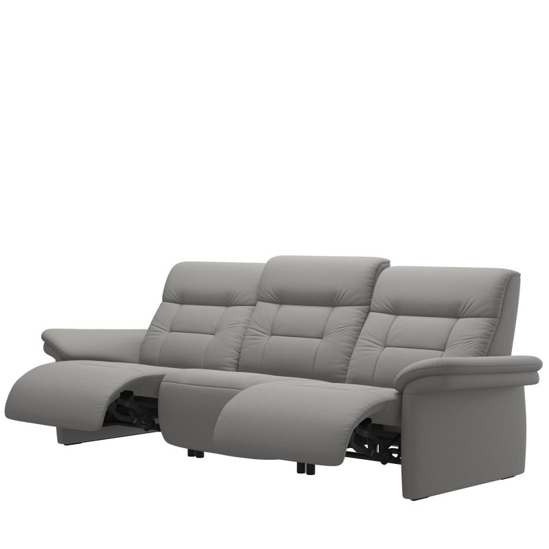 Stressless Stressless Mary 3 Seater Power Recliner with Upholstered Arms in Leather