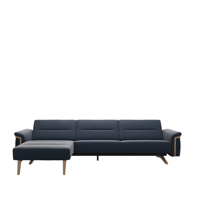 Stressless Stella 2.5 Seater with Large Longseat LHF, with Wood Arms in Leather