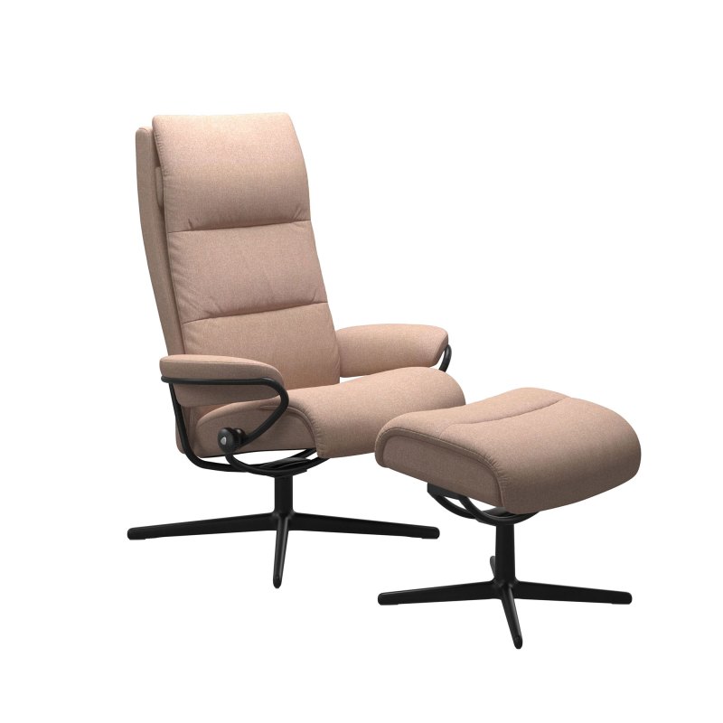 Stressless Stressless Tokyo High Back Chair in Fabric, Urban Cross Base with Footstool