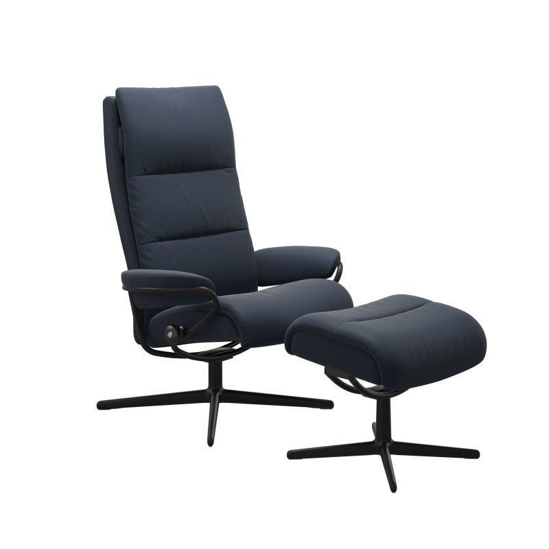 Stressless Stressless Tokyo High Back Chair in Leather, Urban Cross Base with Footstool