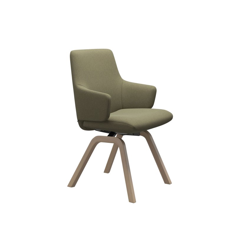 Stressless Laurel Large Low Back Dining Chair with Arms and D200 Legs in Fabric