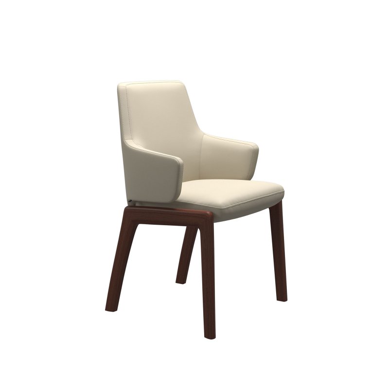 Stressless Stressless Vanilla Low Back Dining Chair with Arms and D100 Legs in Leather