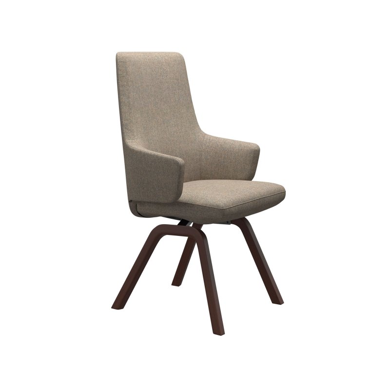 Stressless Stressless Vanilla High Back Dining Chair with Arms and D200 Legs in Fabric