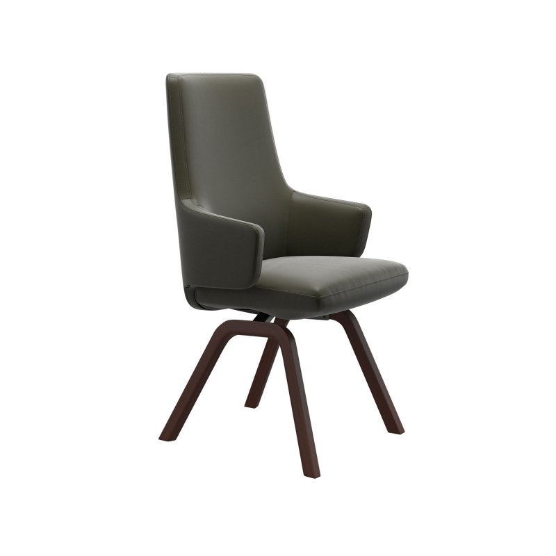 Stressless Stressless Vanilla High Back Dining Chair with Arms and D200 Legs in Leather
