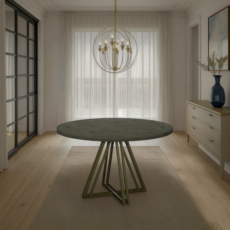 Bentley Designs Athena Fumed Oak 4 Seater Circular Dining Table