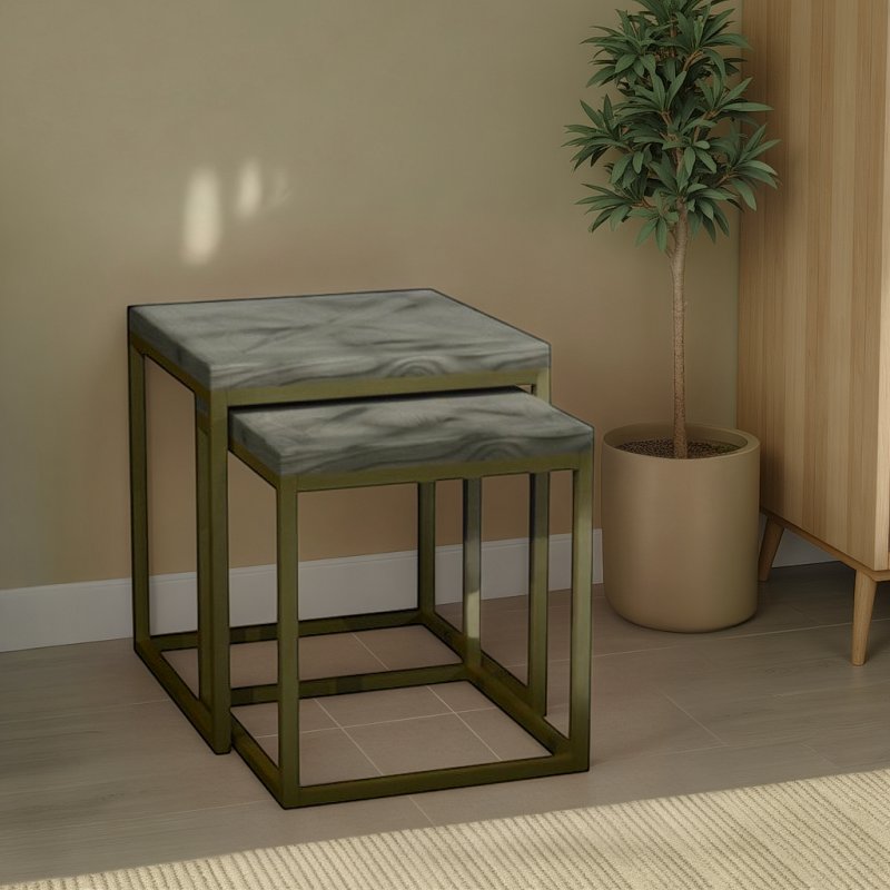 Bentley Designs Athena Fumed Oak Nest of Tables