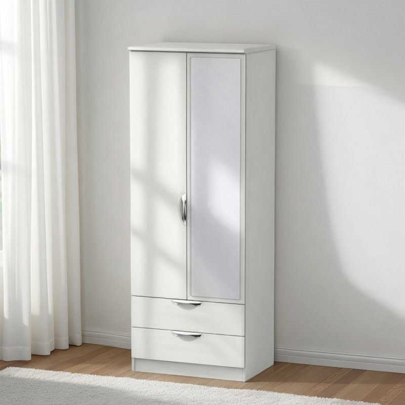 Welcome Furniture Camden Tall 2ft6 2 Drawer Mirror Robe