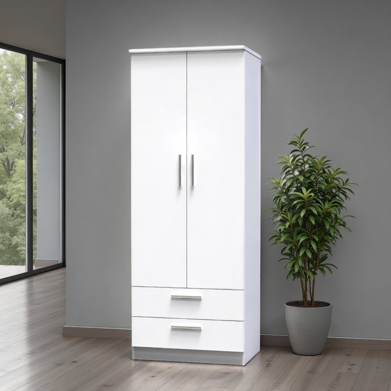 Welcome Furniture Knightsbridge Tall 2ft6 2 Drawer Robe