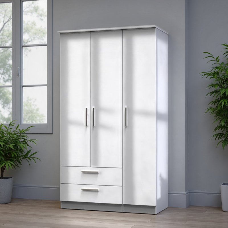 Welcome Furniture Knightsbridge Tall Triple 2 Drawer Robe