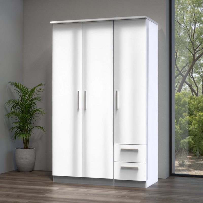 Welcome Furniture Knightsbridge Triple Plain + Drawer Robe