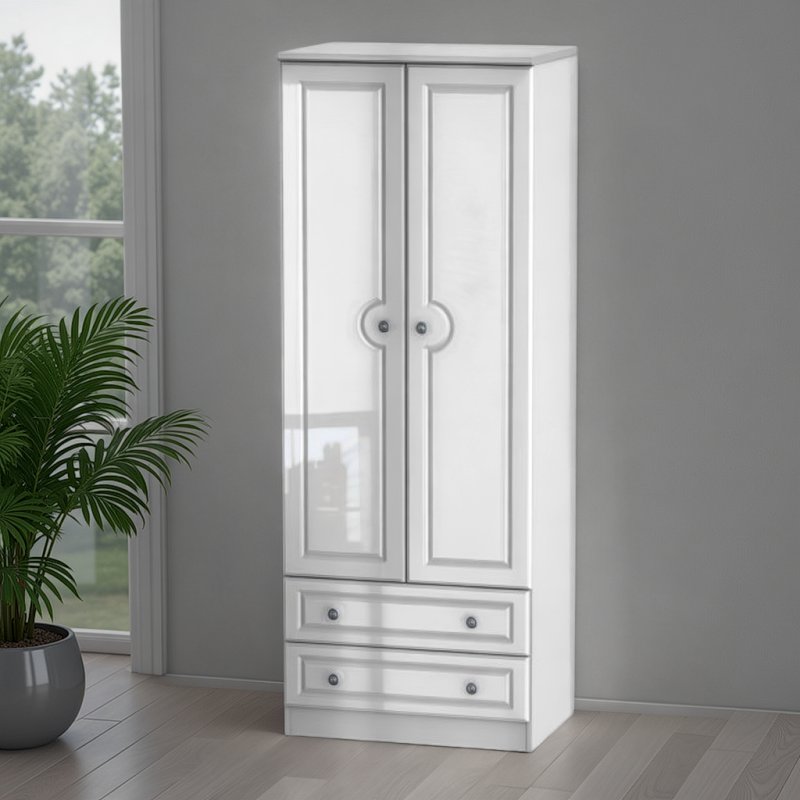 Welcome Furniture Pembroke Tall 2ft6 2 Drawer Robe