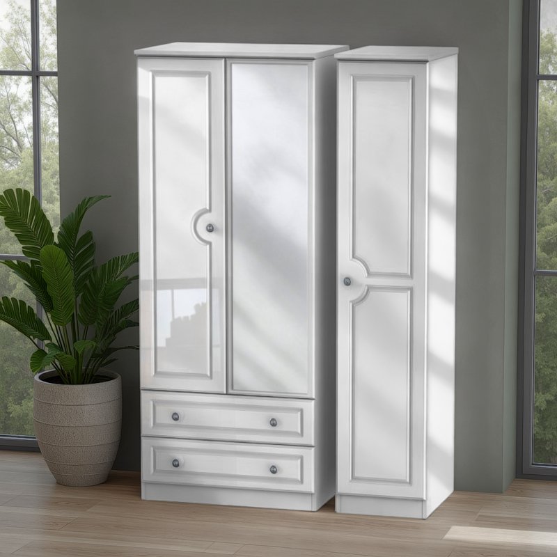 Welcome Furniture Pembroke Triple 2 Drawer Mirror Robe