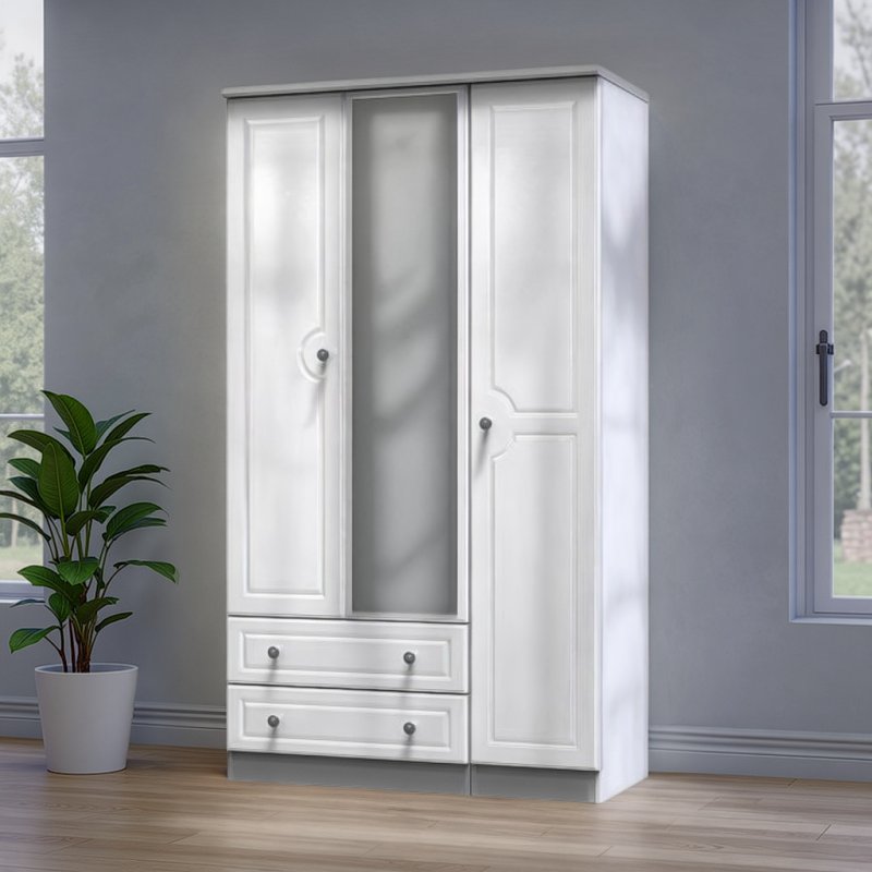 Welcome Furniture Pembroke Tall Triple 2 Drawer Mirror Robe