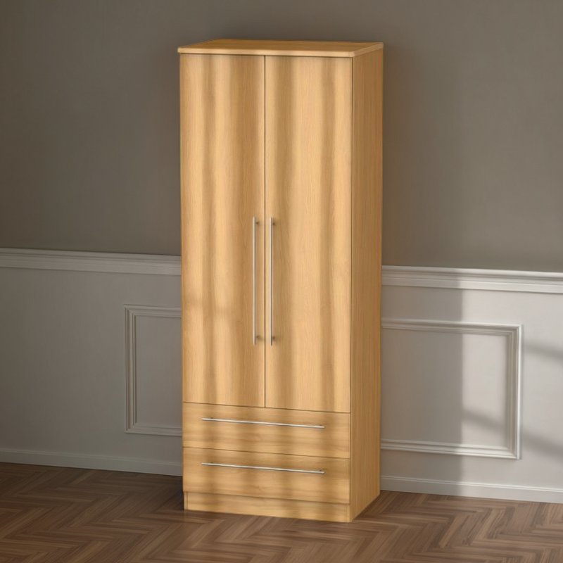 Welcome Furniture Sherwood Tall 2ft6 2 Drawer Robe
