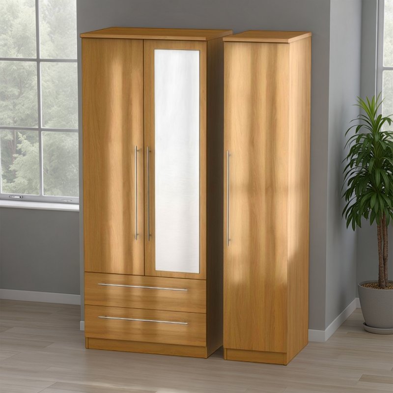 Welcome Furniture Sherwood Triple 2 Drawer Mirror Robe