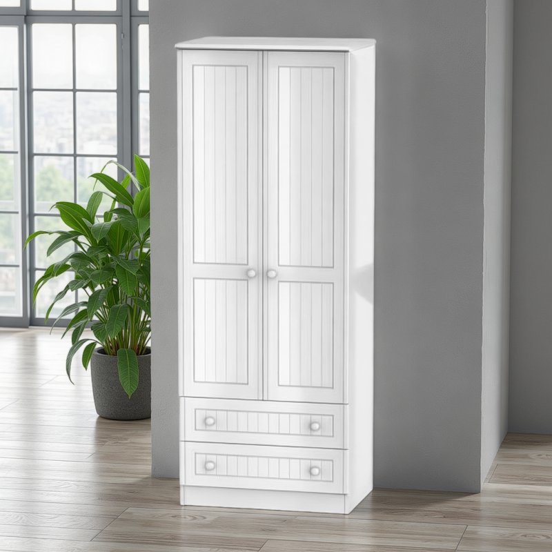 Welcome Furniture Warwick Tall 2ft6 2 Drawer Robe