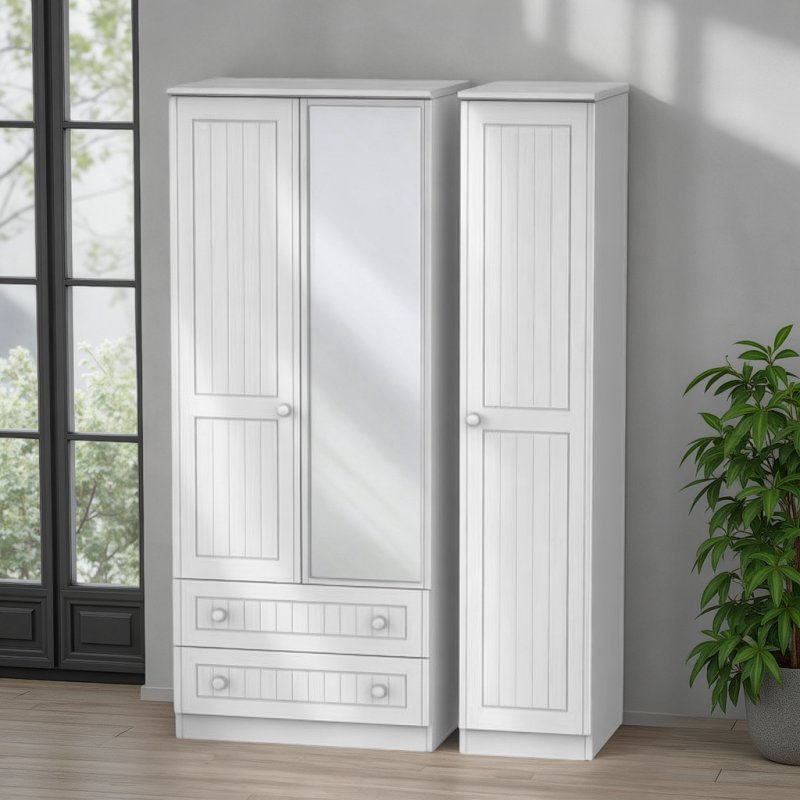 Welcome Furniture Warwick Triple 2 Drawer Mirror Robe