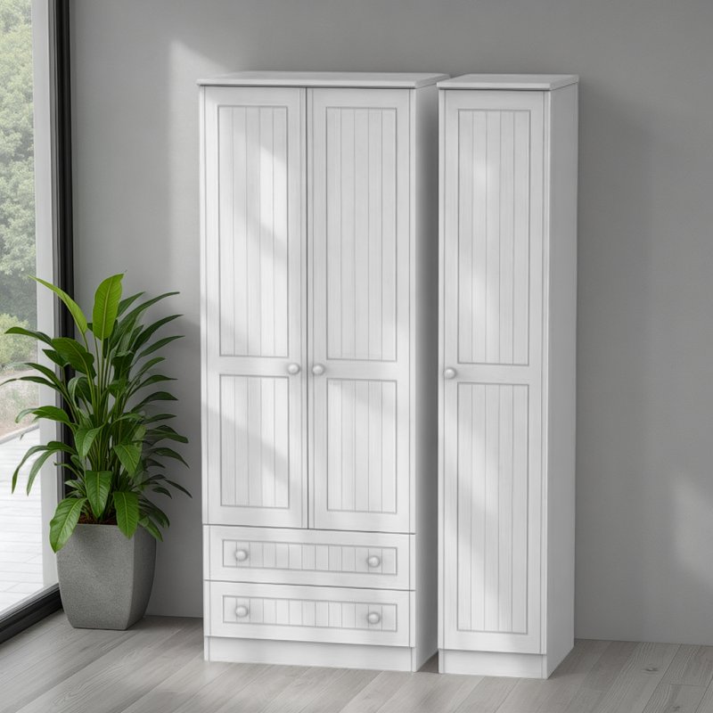 Welcome Furniture Warwick Tall Triple 2 Drawer Robe