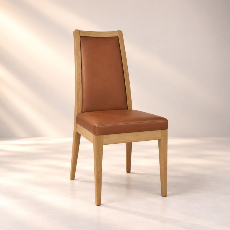 Romana Padded Back Dining Chair Leather Main Image HF