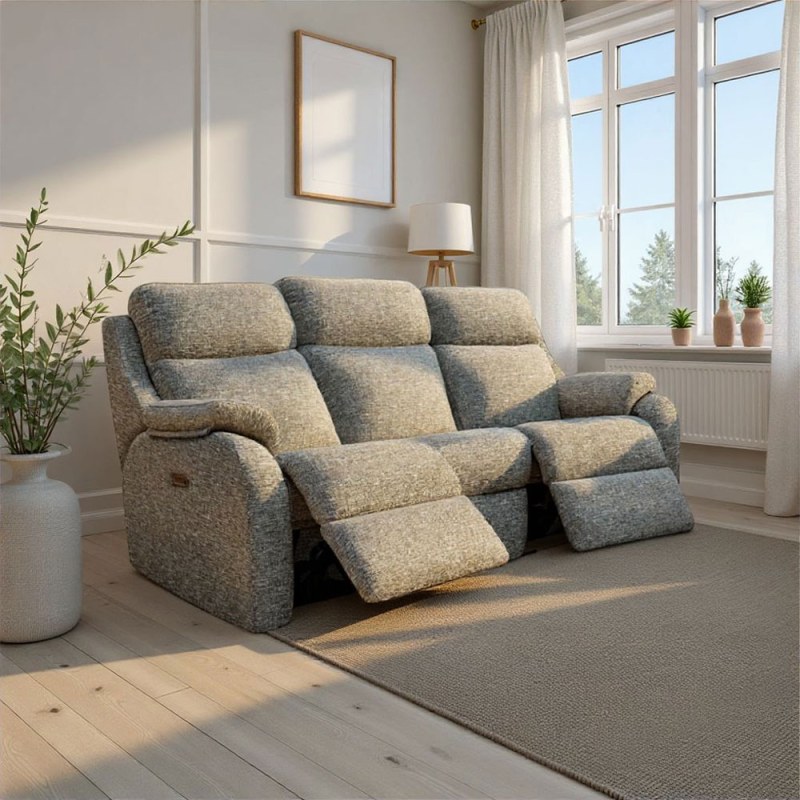 G Plan G Plan Kingsbury 3 Seater Curved Double Recliner in Fabric