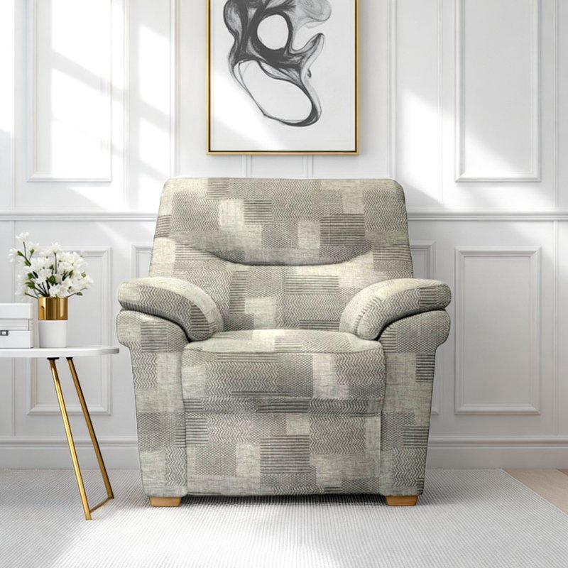 G Plan G Plan Seattle Chair with Show Wood in Fabric