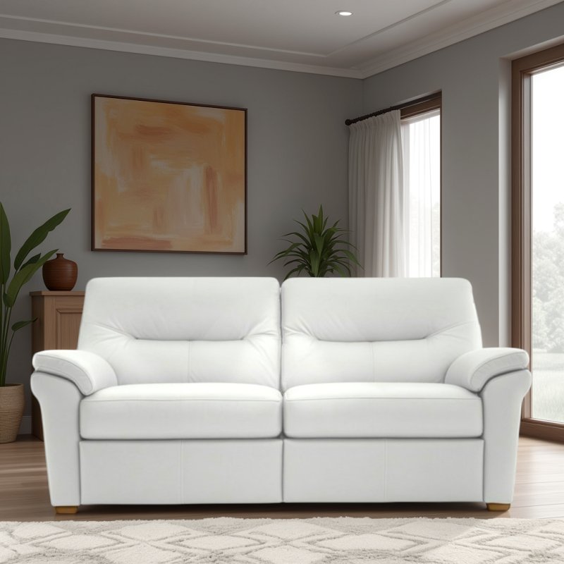 G Plan G Plan Seattle 3 Seater Sofa with Show Wood in Leather