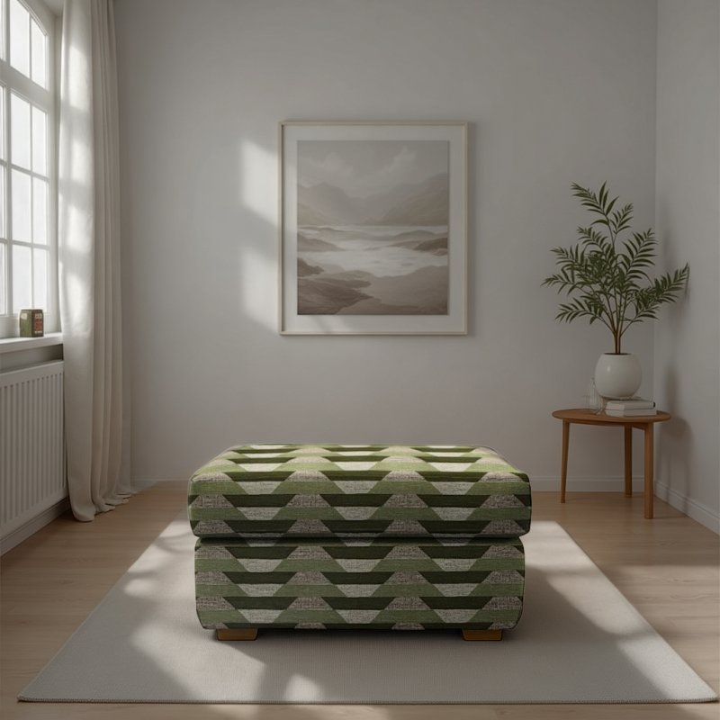 G Plan G Plan Seattle Footstool with Show Wood in Fabric