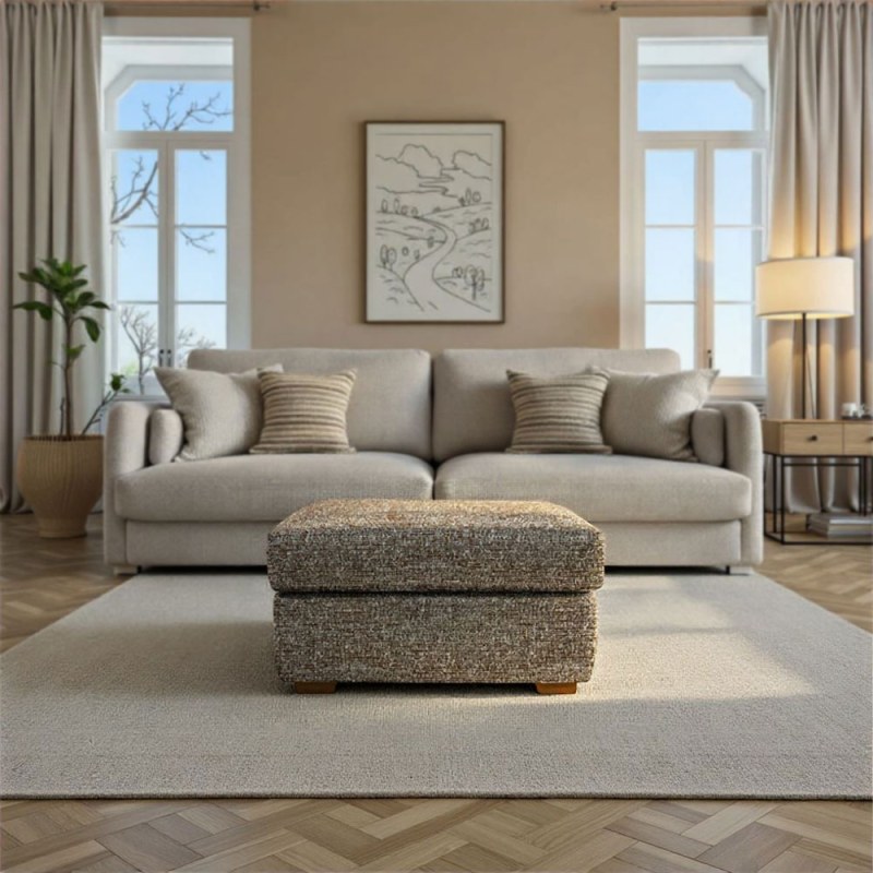 G Plan G Plan Seattle Footstool with Show Wood in Fabric