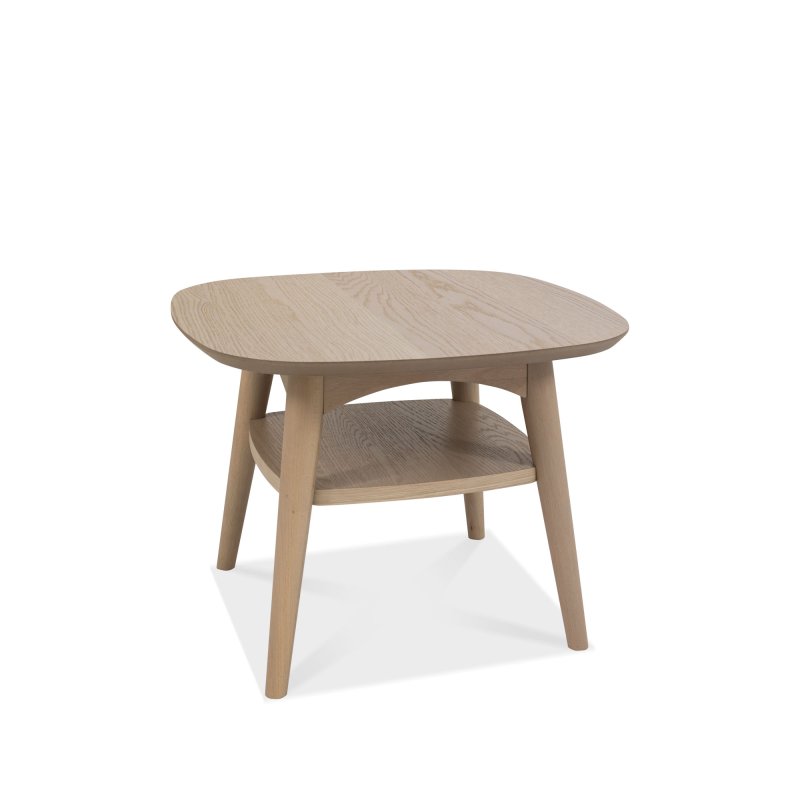 Bentley Designs Dansk Scandi Oak Lamp Table with Shelf