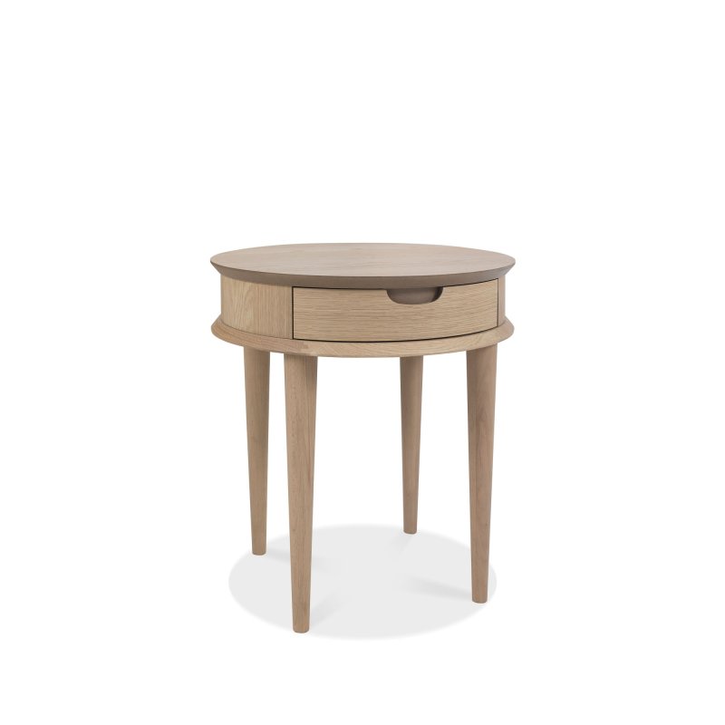 Bentley Designs Dansk Scandi Oak Lamp Table with Drawer