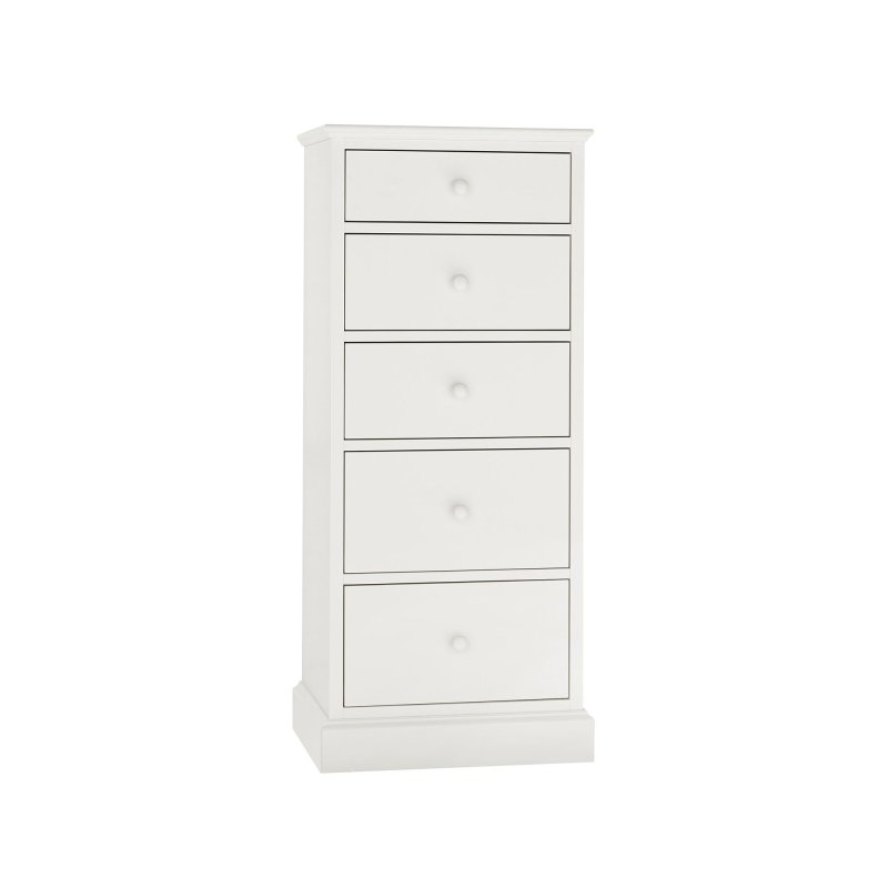 Bentley Designs Ashby White 5 Drawer Tall Chest