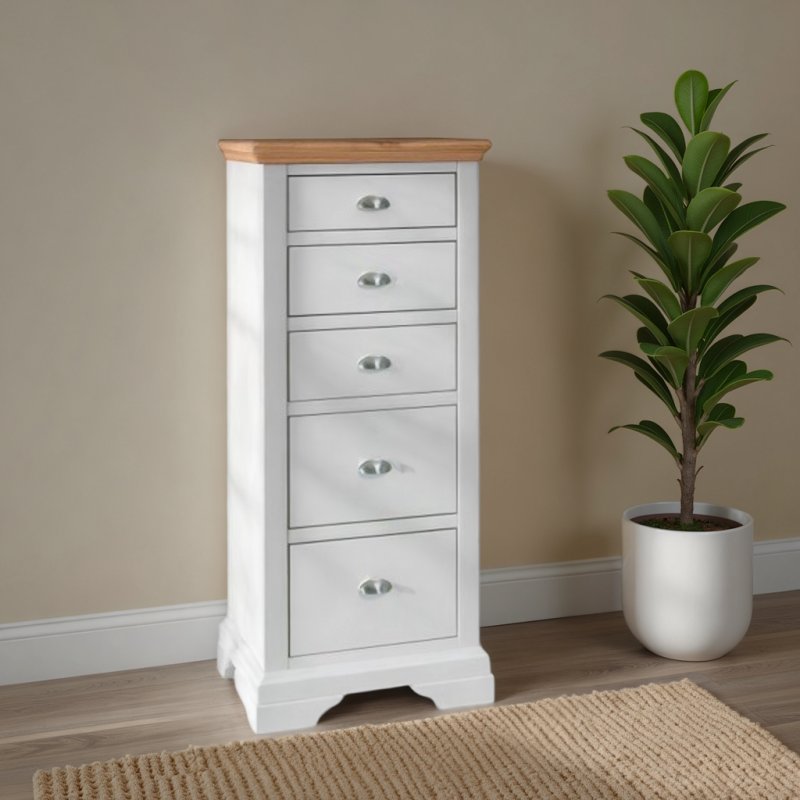 Bentley Designs Hampstead Two Tone 5 Drawer Tall Chest