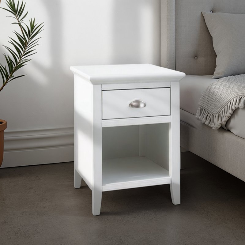 Bentley Designs Hampstead White 1 Drawer Nightstand