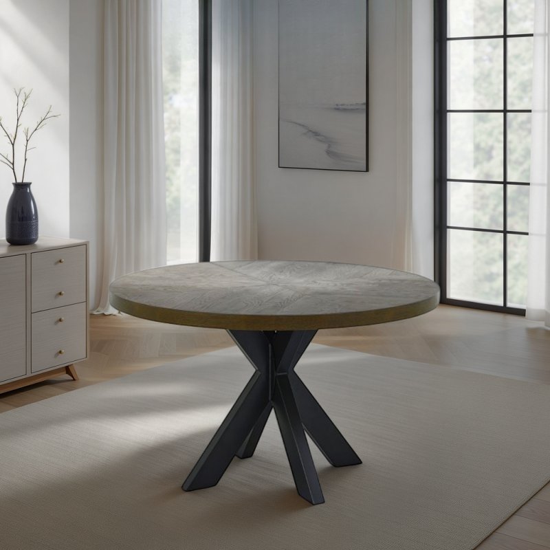 Bentley Designs Ellipse Fumed Oak Circular Dining Table